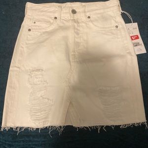 H&M White Denim Skirt